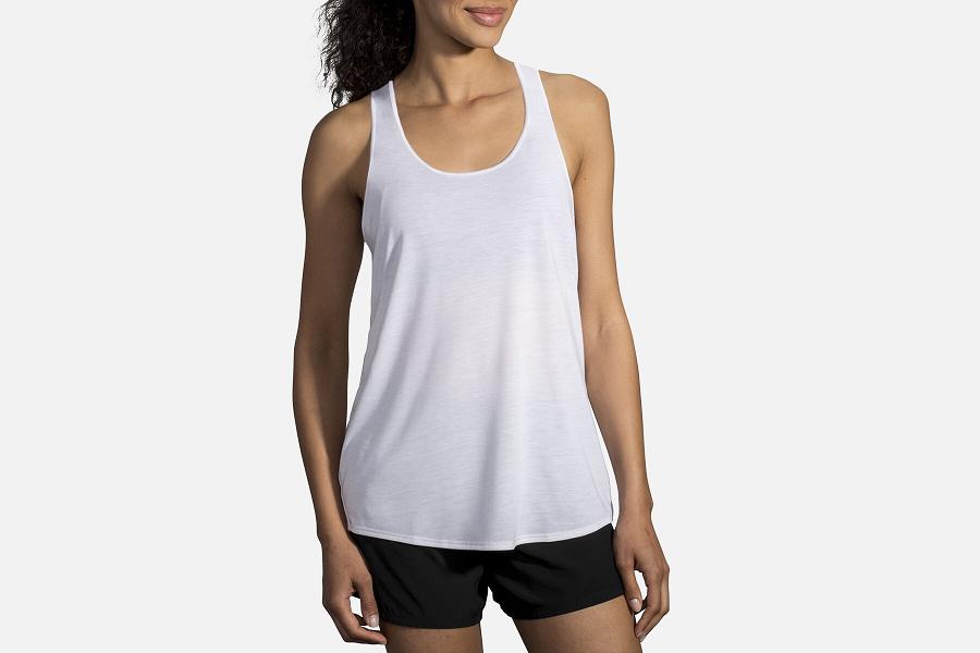 Brooks Distance Women Athletic Wear & Running Tank White HGT134682